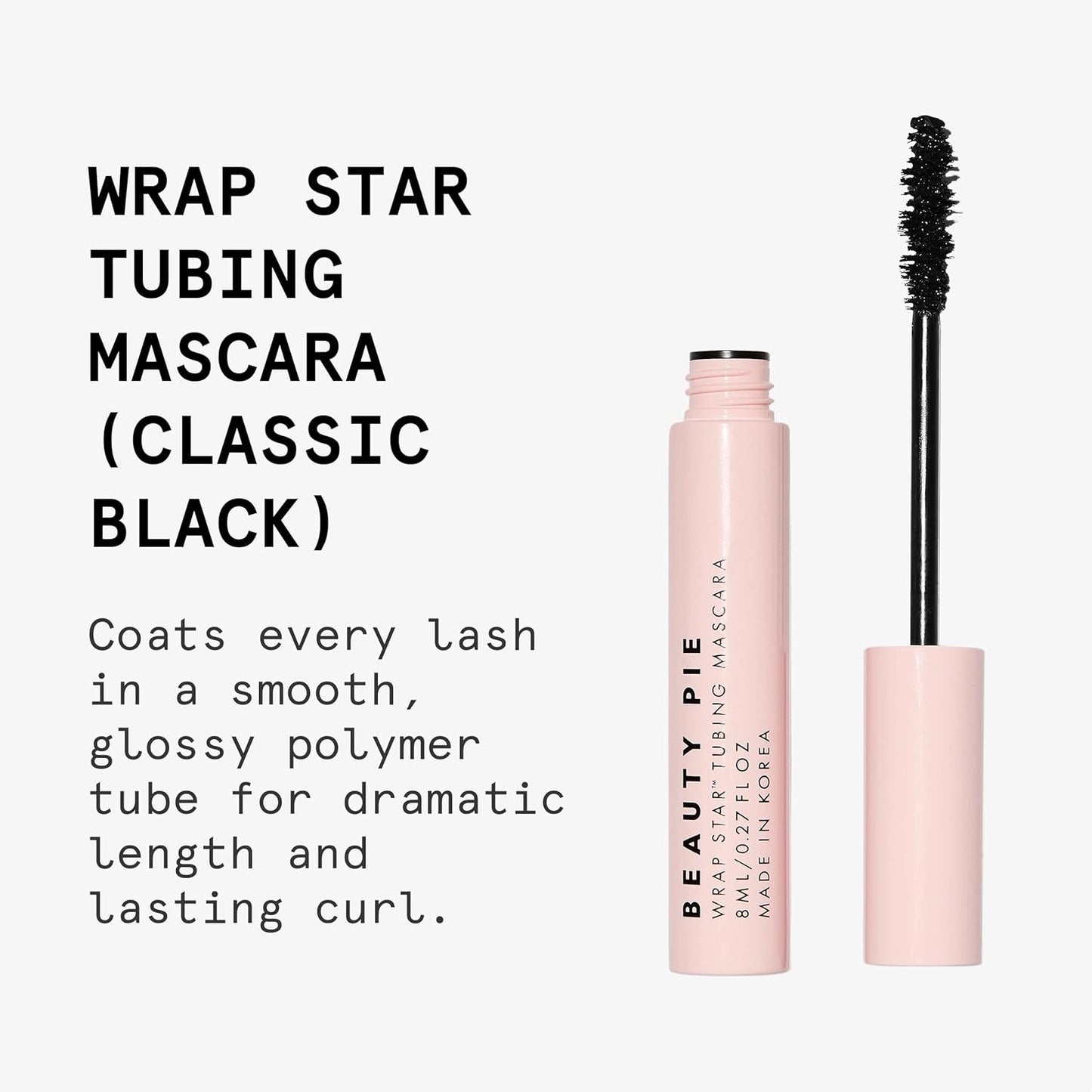 Wrap Star Tubing Mascara For Lenghtening & Curling & A Smudge-Proof & Flake-Proof Finish (Classic Black)