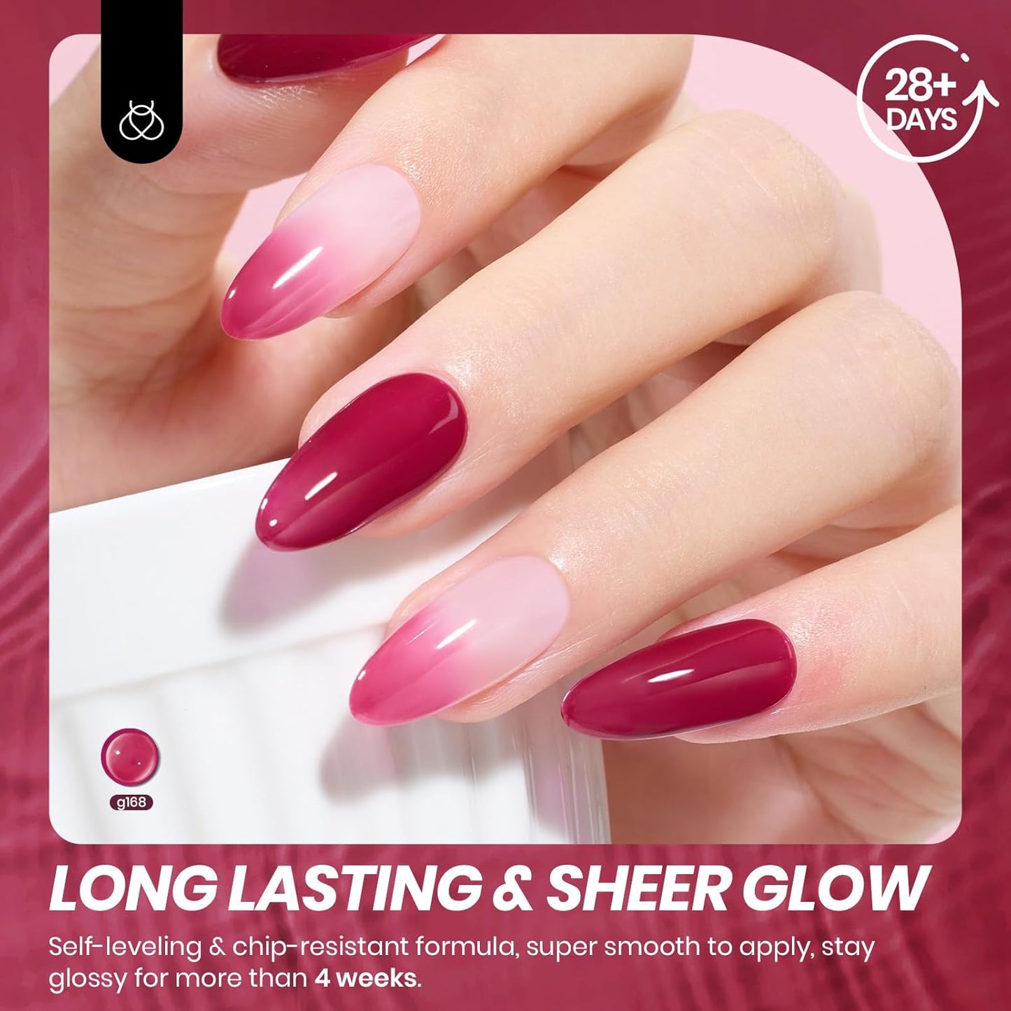 Beetles Burgundy Red Gel Nail Polish - 15ML Wine Red Neutral Cherry Color Jelly Fall Gel Polish Soak Off UV Translucent Effect Blushed Wine Series Manicure Gift for Women