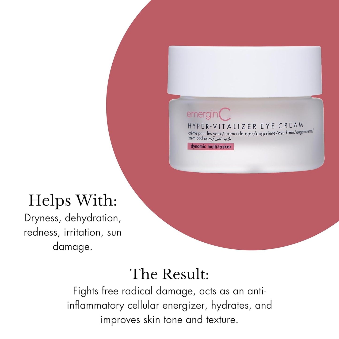 emerginC Hyper-Vitalizer Cream - Antioxidant Facial Moisturizer - Alpha-Lipoic Acid, Hyaluronic Acid + Rose Extract for Glowing Skin + Reducing Look of Fine Lines + Wrinkles - Face Care Cream (1.7 oz)