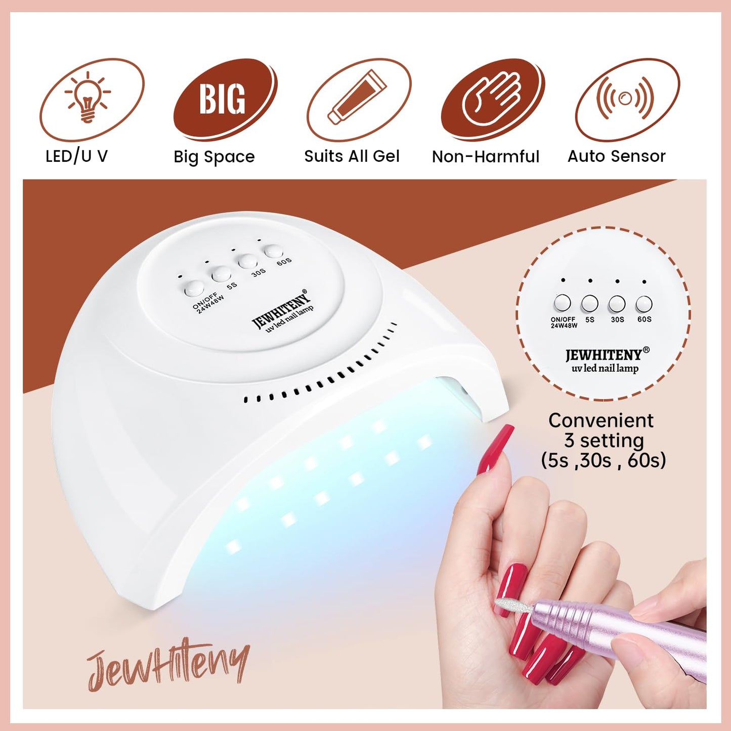 JEWHITENY 14 pcs Poly Gel Nail Extension Kit With Drill Machine U V Nail Light ALL In One Polygel Starter Kit