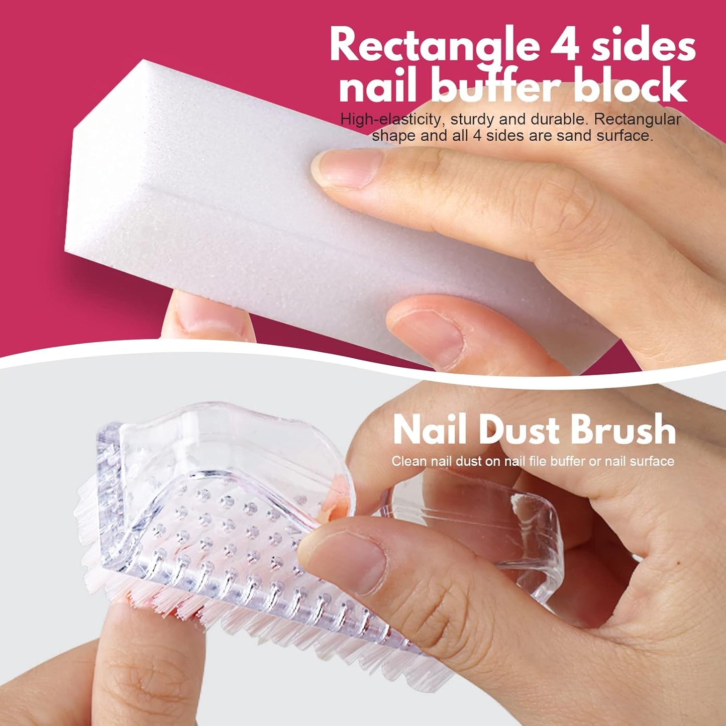 FANDAMEI Nail Files and Buffers, Nail Care Kit with Cuticle Nipper, Pusher, Peeler. Nail File, Nail Buffer Block. Cuticle Oil Pomegranate for Cuticle Remover