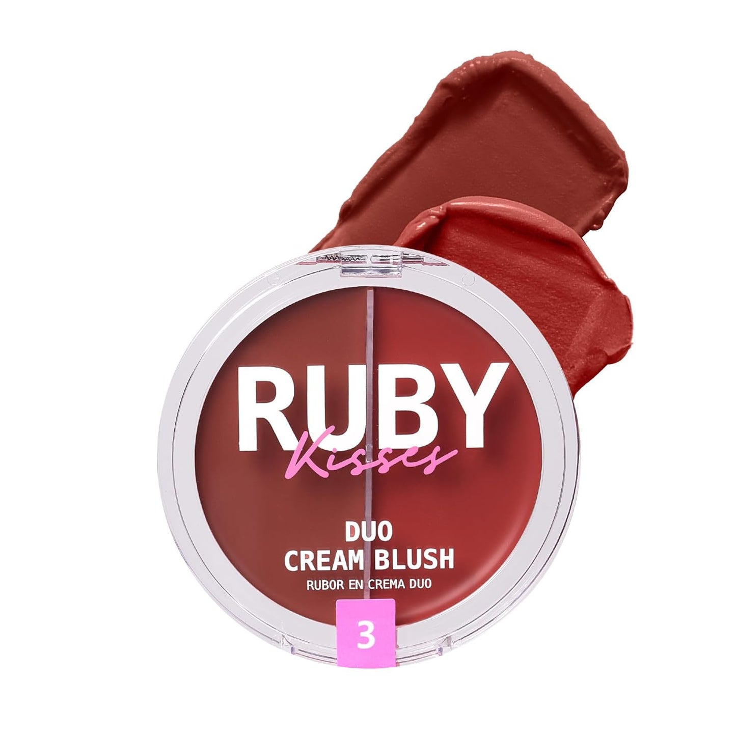 Ruby Kisses Duo Cream Blush, Smooth, Natural-Looking, Long-Lasting Face Makeup Blush for Cheeks, Lips, and Eyes, Buildable and Blendable, Infused with Green Tea, Aloe Vera Extract, and Hyaluronic Acid