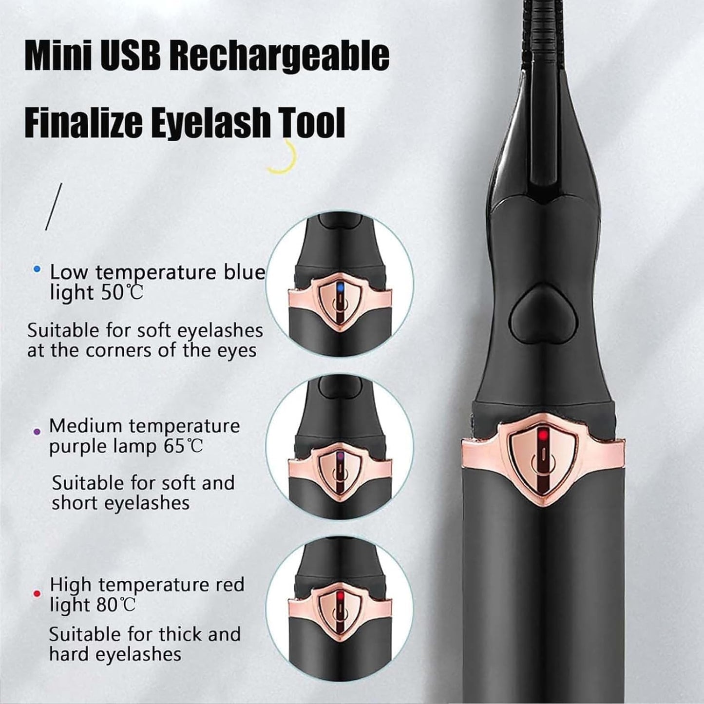 Electric Eyelash Curlers, 2025 New Heated Eyelash Curler, Eyelash Curler for Women, with 8s Fast Heating, 3 Adjustable Temperatures, USB Rechargeable for Long-Lasting Curls (2Pcs Black+White)