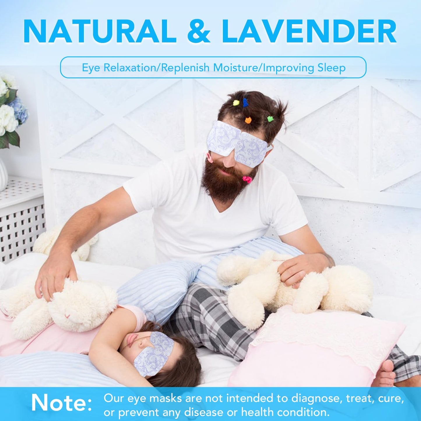 XPCARE 48 Pack Steam Eye Masks for Dry Eyes, Self Heated Steam Warm Eye Mask, Disposable Heated Eye Mask for Dark Circles, Puffy Eyes, Relief Stress Eye Fatigue (Unscented)