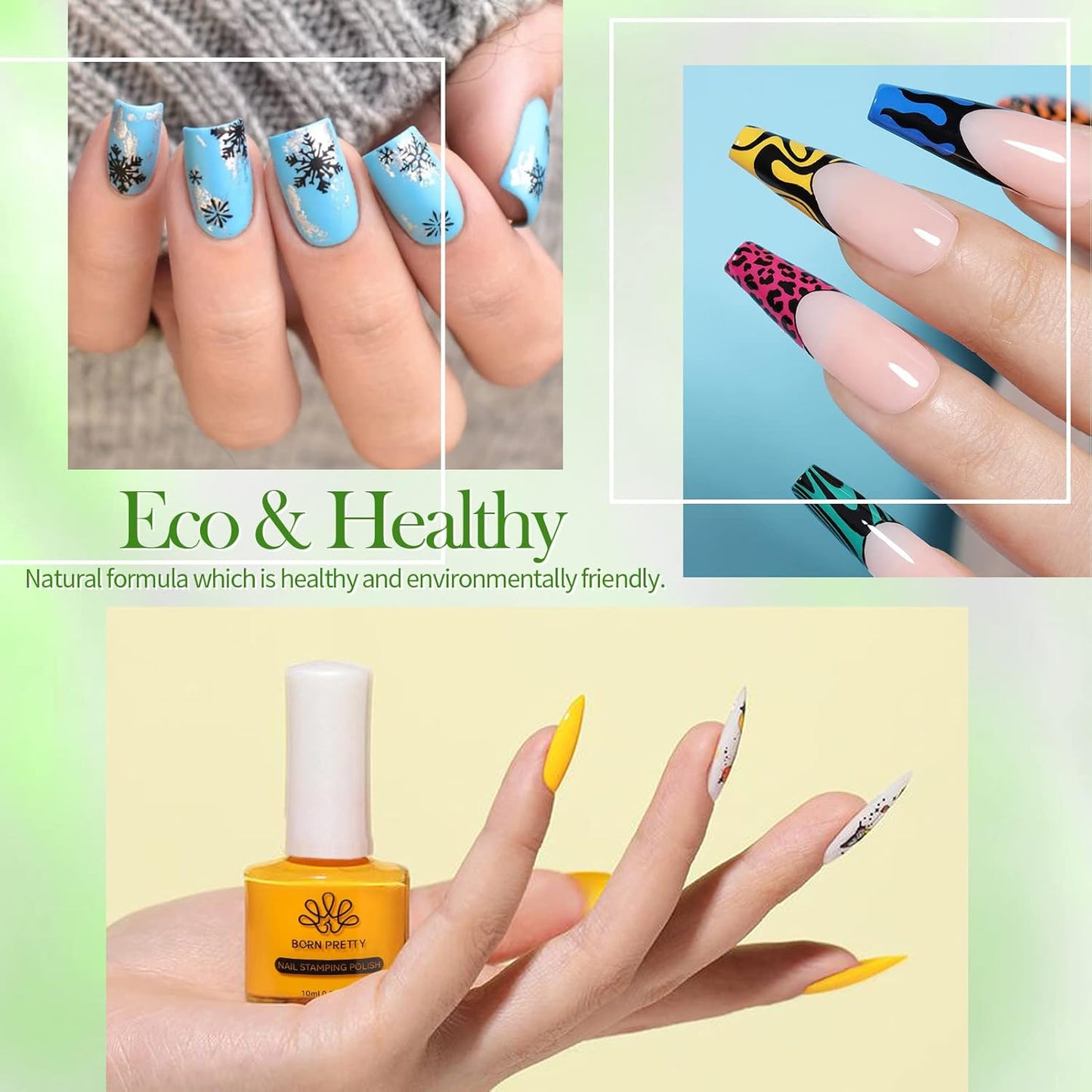 Born Pretty Nail Art Stamping Polish Holographic Chameleon Effect Fingernail Stamp Polish Set Manicure Print Nail Polish for Stamping Plates 24 Colors Bulk Nail Polish Set Gift Collection