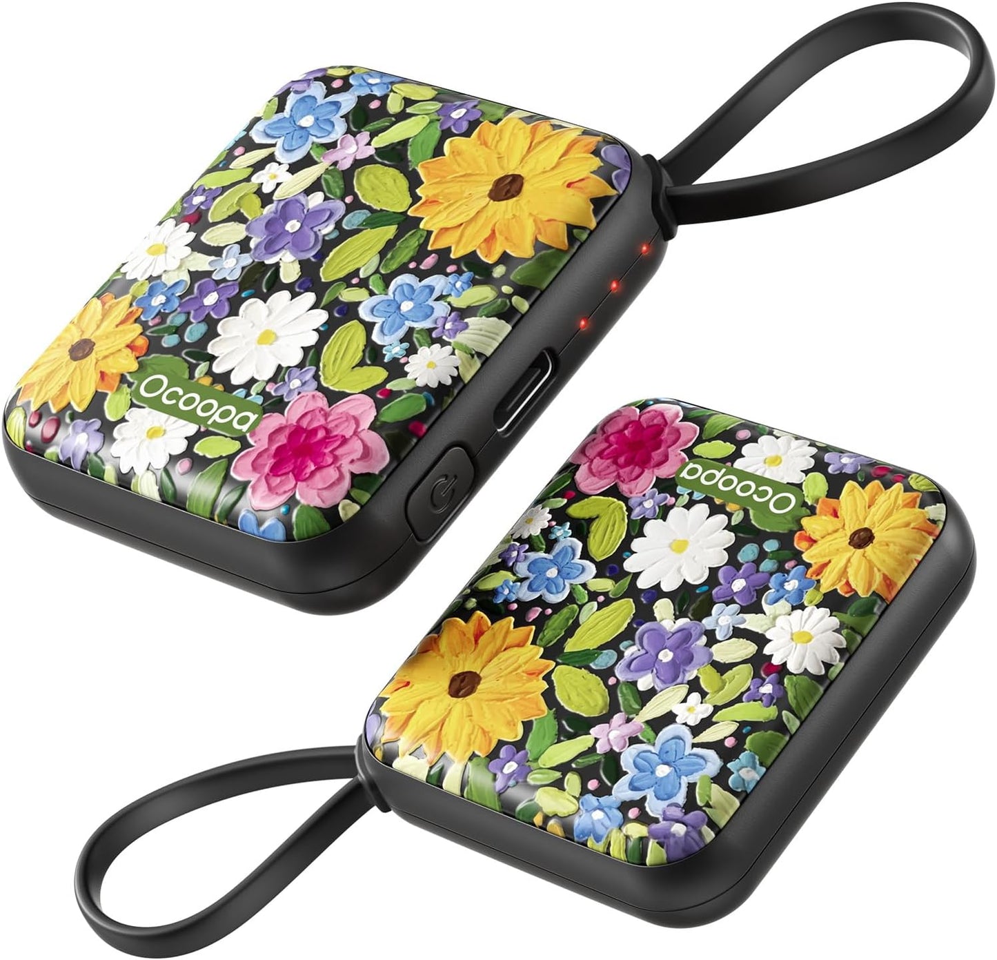 Ocoopa Hand Warmers Rechargeable UT5 Nano – Slim Electric Pocket Heater, Smart Temp Control, 14Hrs Battery, UL Safety, Artists in Bloom Design, Practical Gifts for Women, Christmas, Outdoor, Office