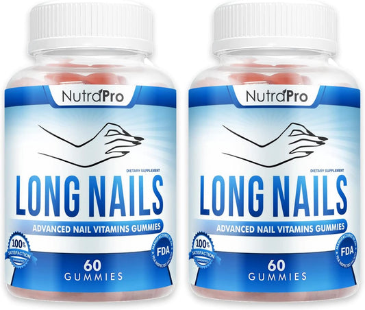 NutraPro Nail Growth Vitamins for Stronger Nail - No More Chipped Nails.Nail Strengthener and Growth Supplement Gummies – Grow Strong Long Nails with Biotin and Collagen Gummies.