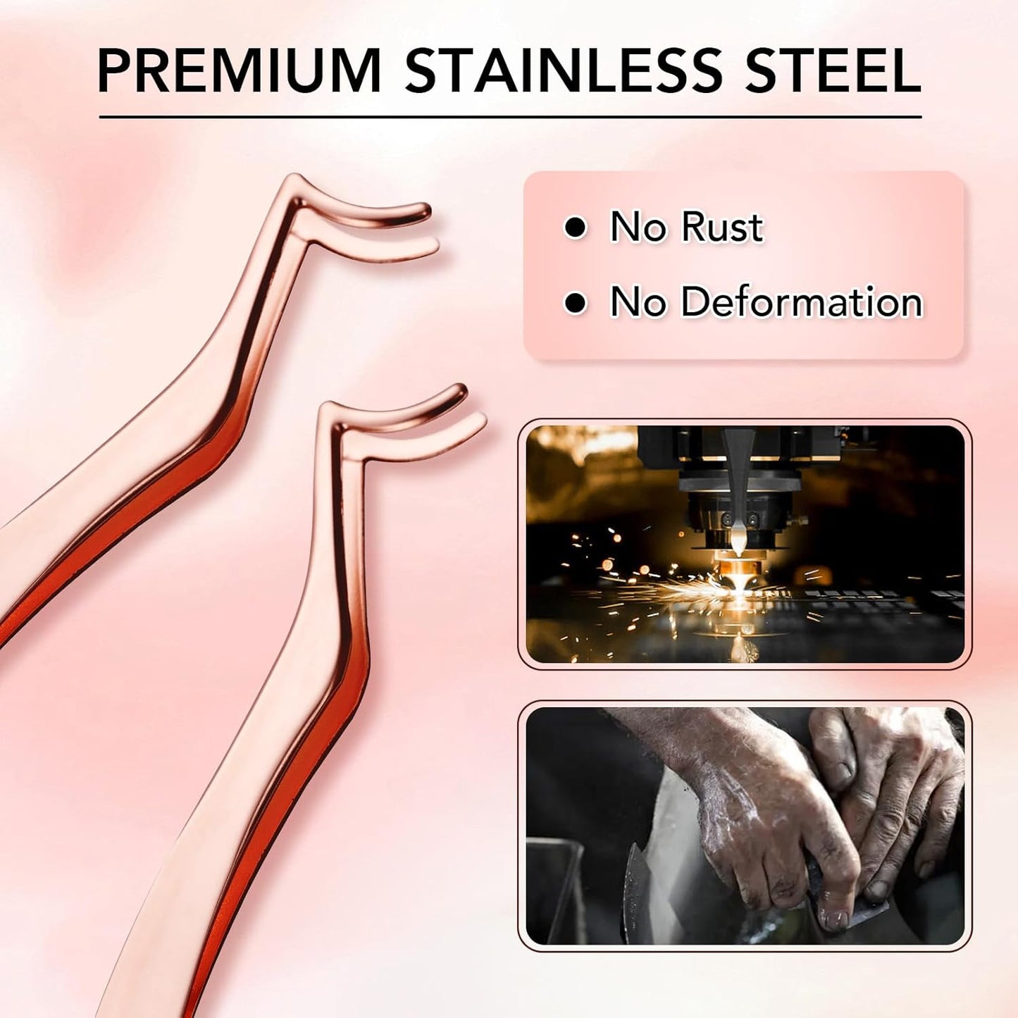 GOLLEE Eyelash Applicator Tool DIY Cluster Lash Tweezers Curved Eyelash Tweezers for Easy Lash Application and Removal, DIY Lash Applicator Tweezer Eyelash Clamper For Strip Lashes Clusters Lash