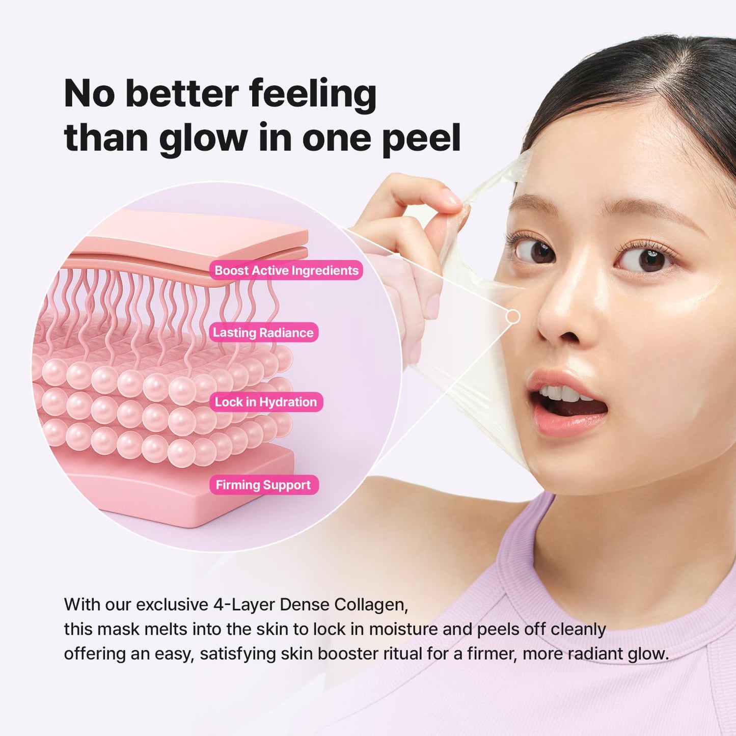 Collagen Overnight Wrapping Peel Off Facial Cream Mask with Jelly Brush, For Elasticity, Hydrating, Hydrolyzed Collagen & Peptide, Glass Skin, Korean Skincare, 2.73 Fl Oz