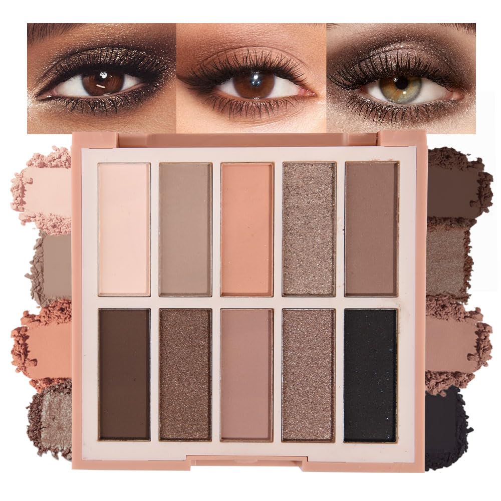 Neutral Nude Eye Shadow Palette,Matte Brown Bronze Naked Cream Eyeshadow Palette,Make Up Pallets for Women Natural Eyeshadows for Eyes Long Lasting Naturing-Looking