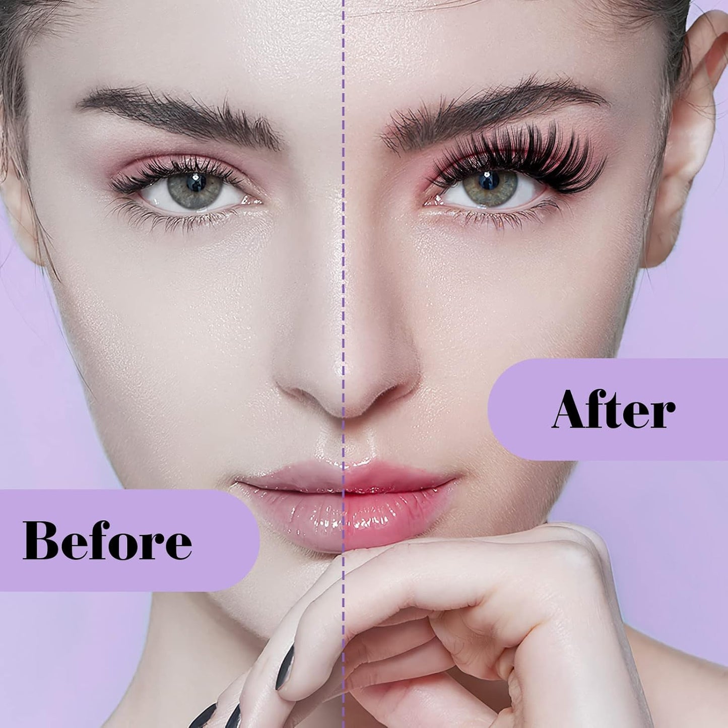 B&Qaugen Manga Lash Clusters DIY Individual Lashes 50D-D-10 300 PCS False Eyelash Cluster Manga Cluster 30D 40D 50D D Curl Eyelash Extensions at Home (50D-D-10)