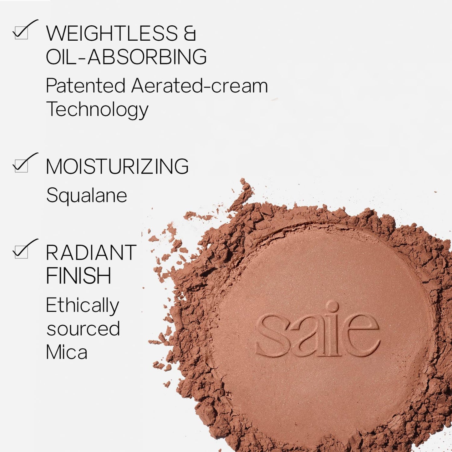 Saie Airset Radiant Loose Setting Powder - Weightless Translucent Powder to Set, Smooth + Diffuse - Formulated with Hydrating Squalane - Translucent Deep (0.14 oz)