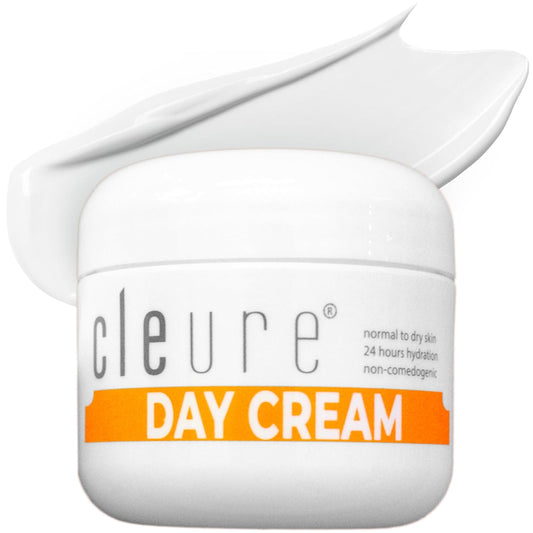 Cleure Anti-Aging Day Cream & Facial Moisturizer w/Pure Shea Butter for Sensitive Skin - Fragrance Free, Gluten, Salicylate and Paraben Free (2 oz, Pack of 1)