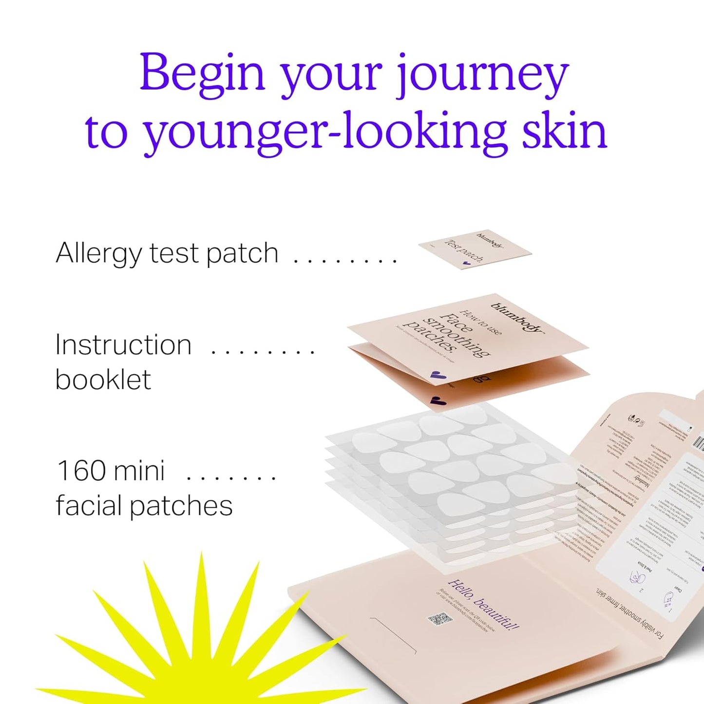 BLUMBODY Face, Forehead Wrinkle Patches – Mini Anti-Wrinkle Facial Patches for Eyes, Mouth, Forehead – Triangle Non-Silicone Face Tape for Elevens, Crows Feet and Fine Lines – 160 Facial Patches