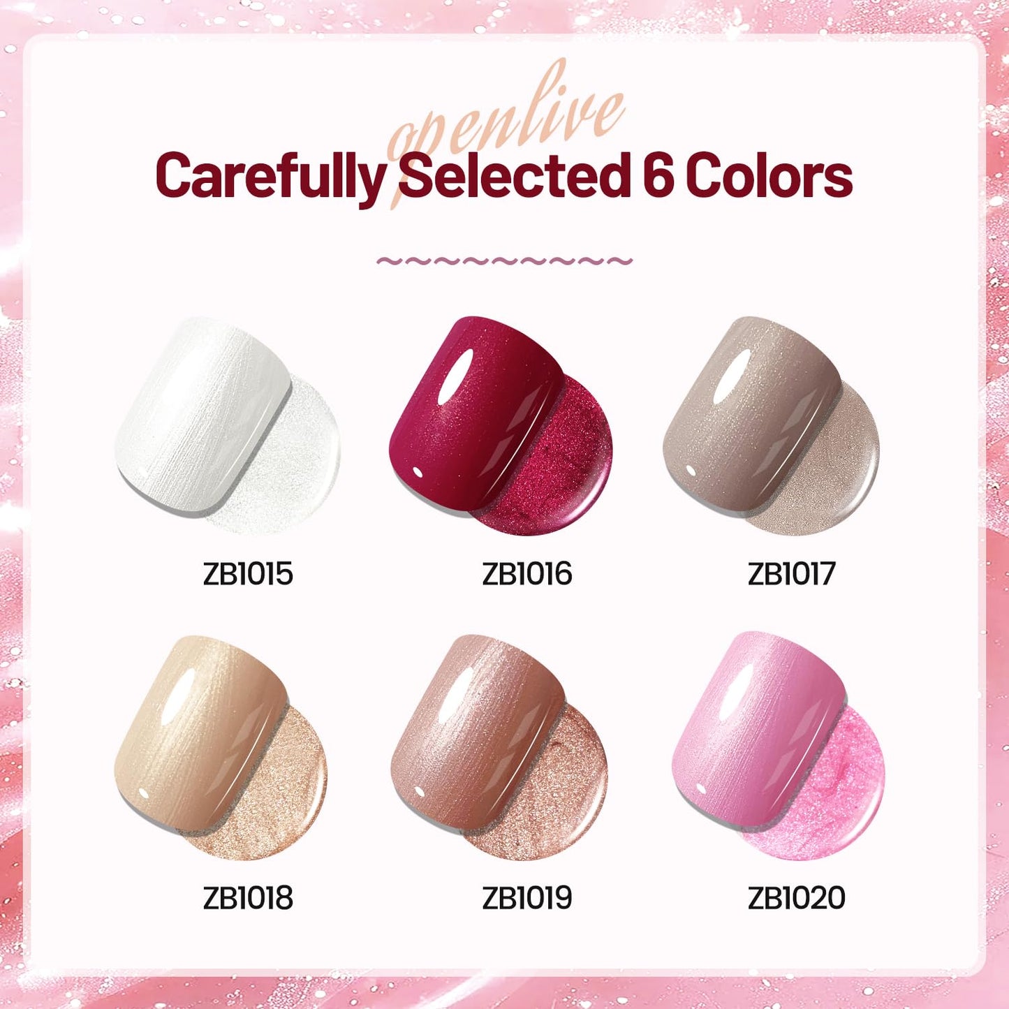 10ml Glitter Nail Polish Set 6 Colors Glitter Red Pink White Nail Polish Set for Nail Art