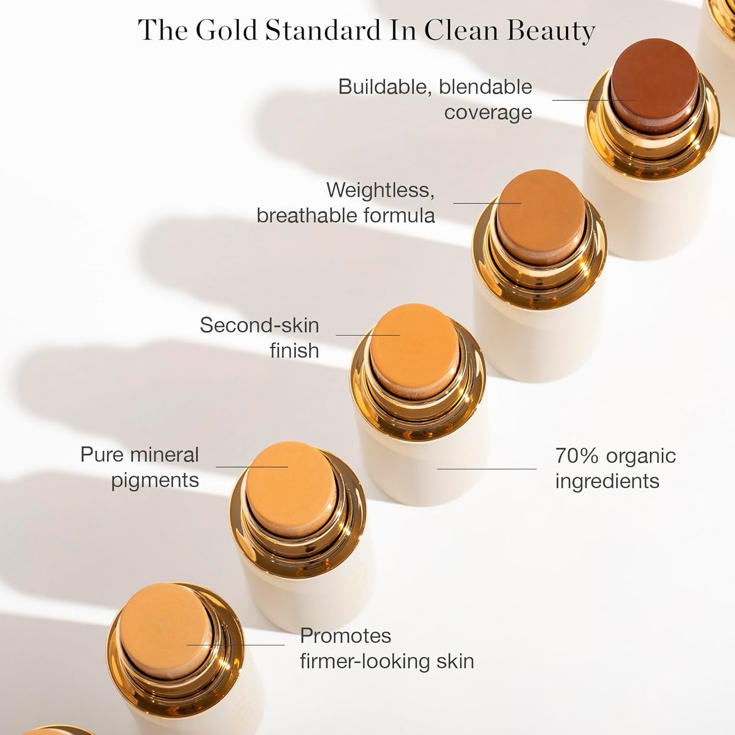 Ogee Sculpted Complexion Foundation Stick (Hazel 2.00N - Light, Golden Undertones) Full Coverage Foundation Makeup - Instantly Balance & Even Complexion - 70% Organic Ingredients