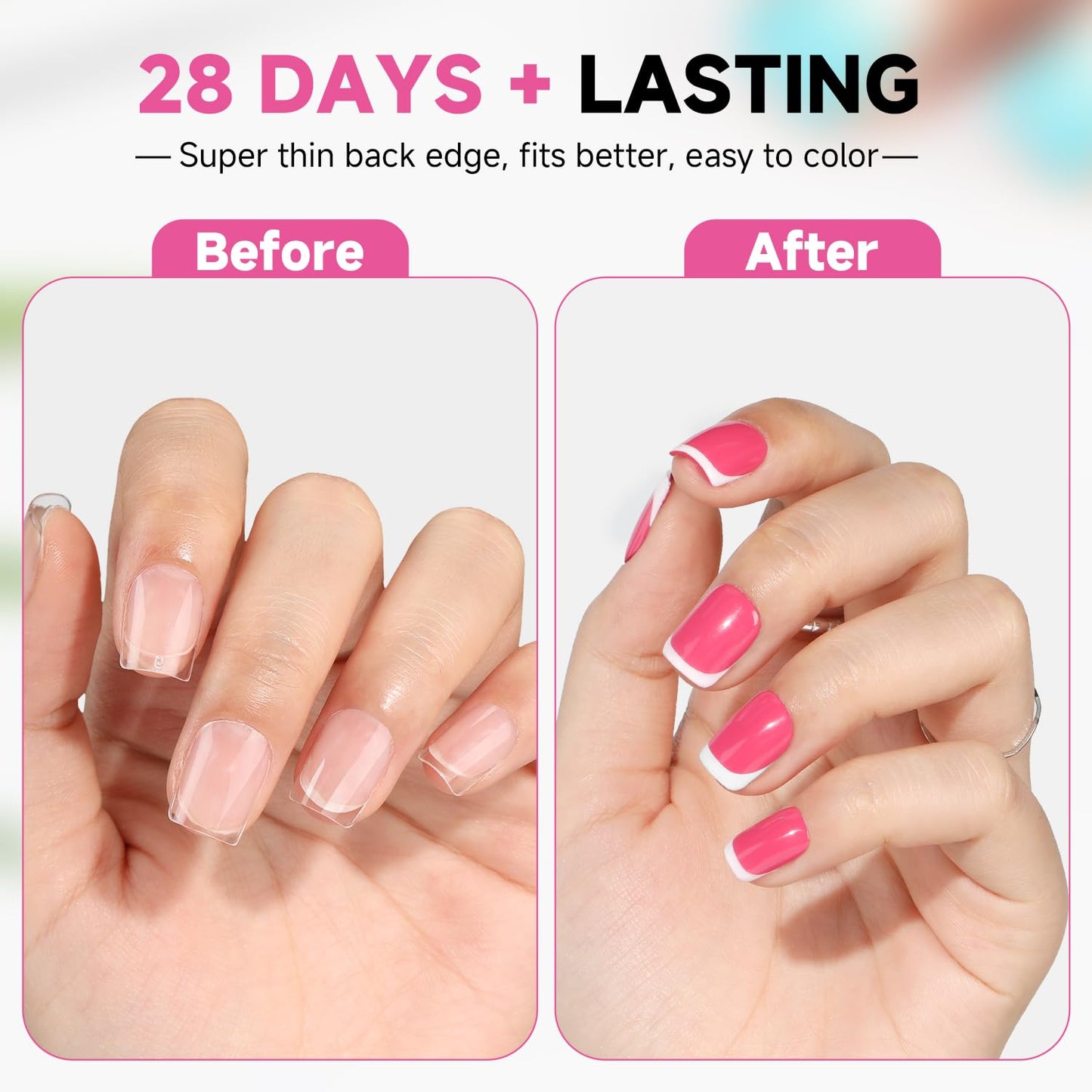 UNA GELLA Extra Short Square Nail Tips, 312pcs XS Square Gel Nail Tips, Soft Gel Full Cover Half Matte No Need File Acrylic Fake Nails for Nail Extension Home DIY Nail Salon 12 Sizes