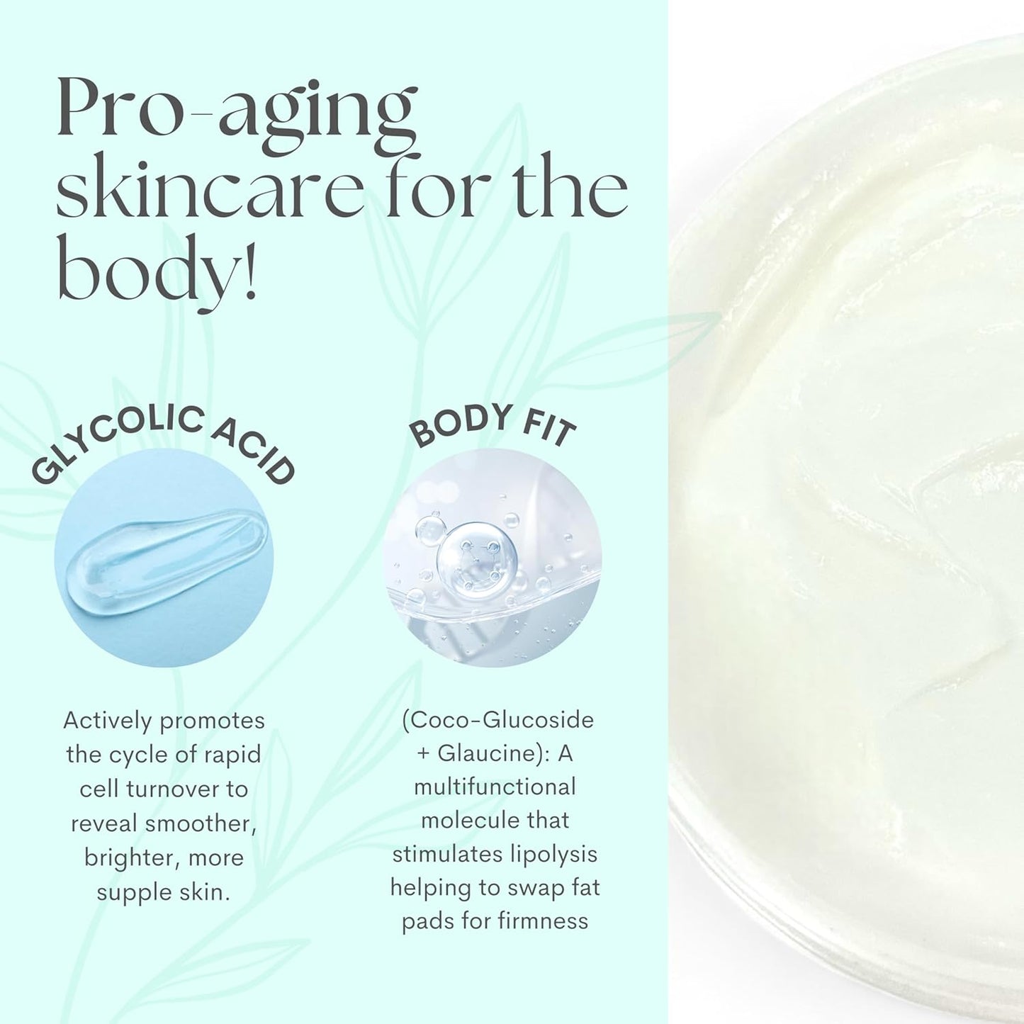 Serious Skincare - Glycolic Firming Retexturizing Body Cream - Moisturizing - Hydrating for Dry Skin - BODY FIT™ - For Crepey and Sagging Skin - Gentle Exfoliation for Smoother Skin - 8 Fl. Oz.