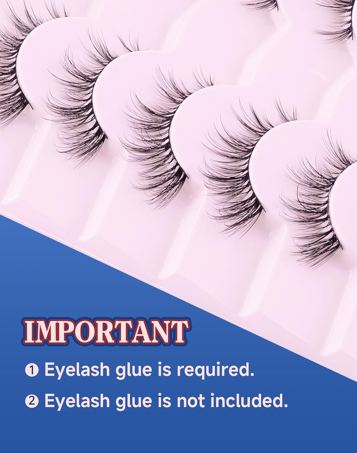 Cat eye Lashes Natural Wispy Lashes Everyday Natural Look Flared Eyelashes False Eye Lashes Soft Fluffy Lashes False Eyelashes 7 Pairs D93