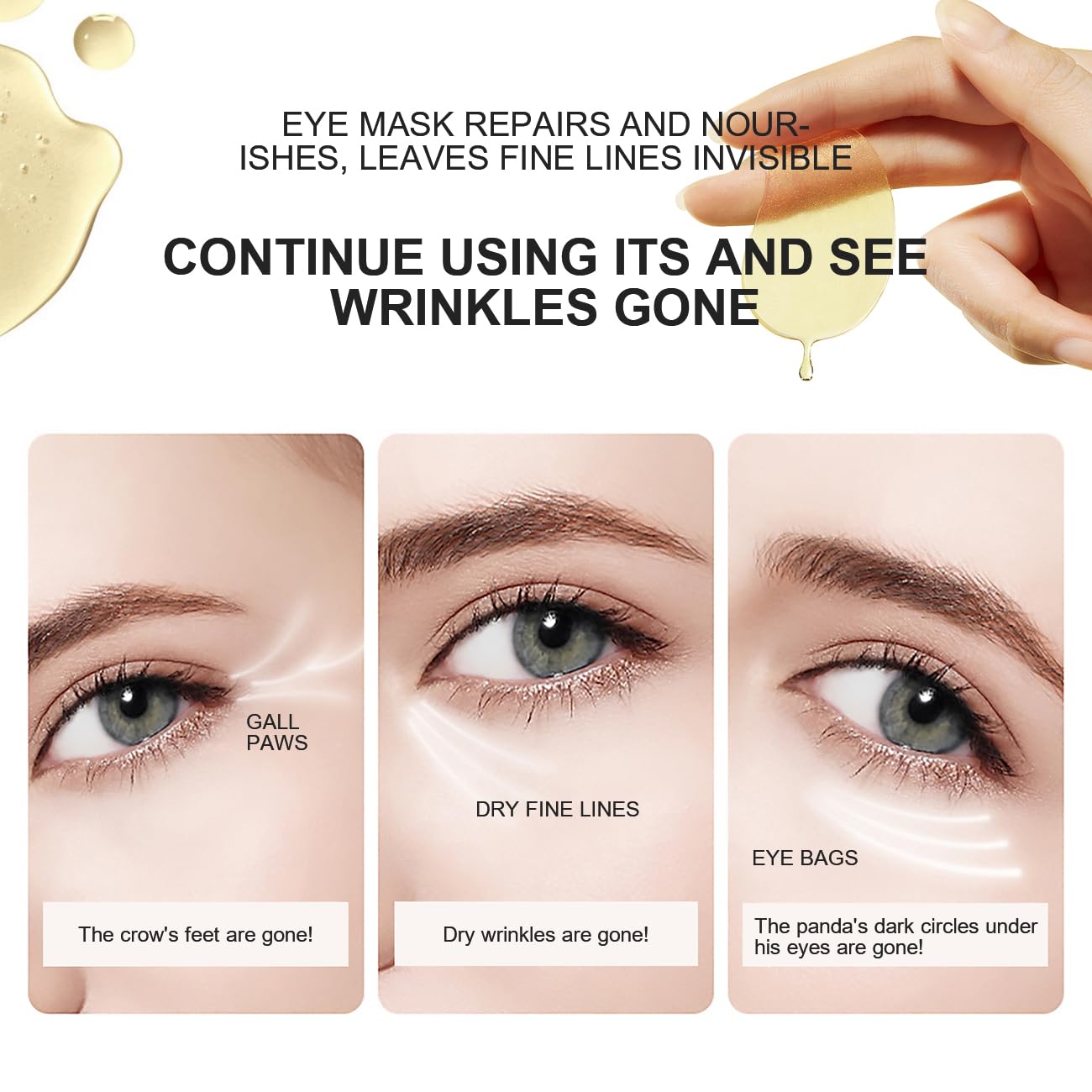 60 PCS Under Eye Patches,Under Eye Patches for Puffy Eyes and Dark Circles,Brightening Eye Masks,Eye Patches with Collagen for Dark Circles,Reduces Wrinkles and Relieves Pressure