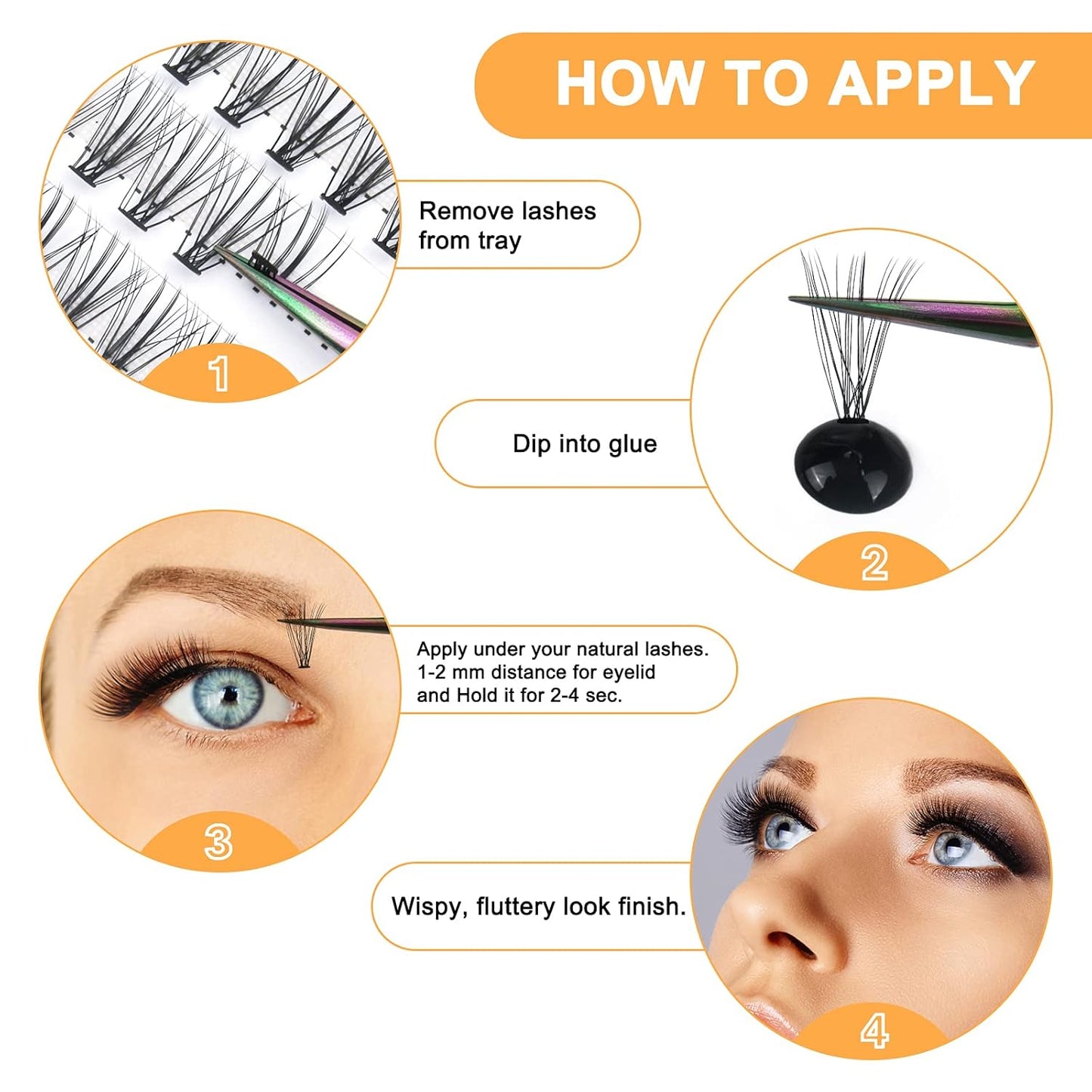 B&Q Lash Clusters 30D+40D-D-9-16MIX B&Q LASH 280 Clusters False Eyelash 9-16MIX Lash Clusters Extensions DIY Eyelash Extensions at Home (30D+40D,D-9-16MIX)