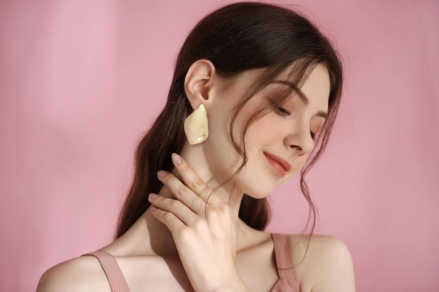 CLASSYZINT Gold/White/Red/Black Flower Stud Earrings For Women