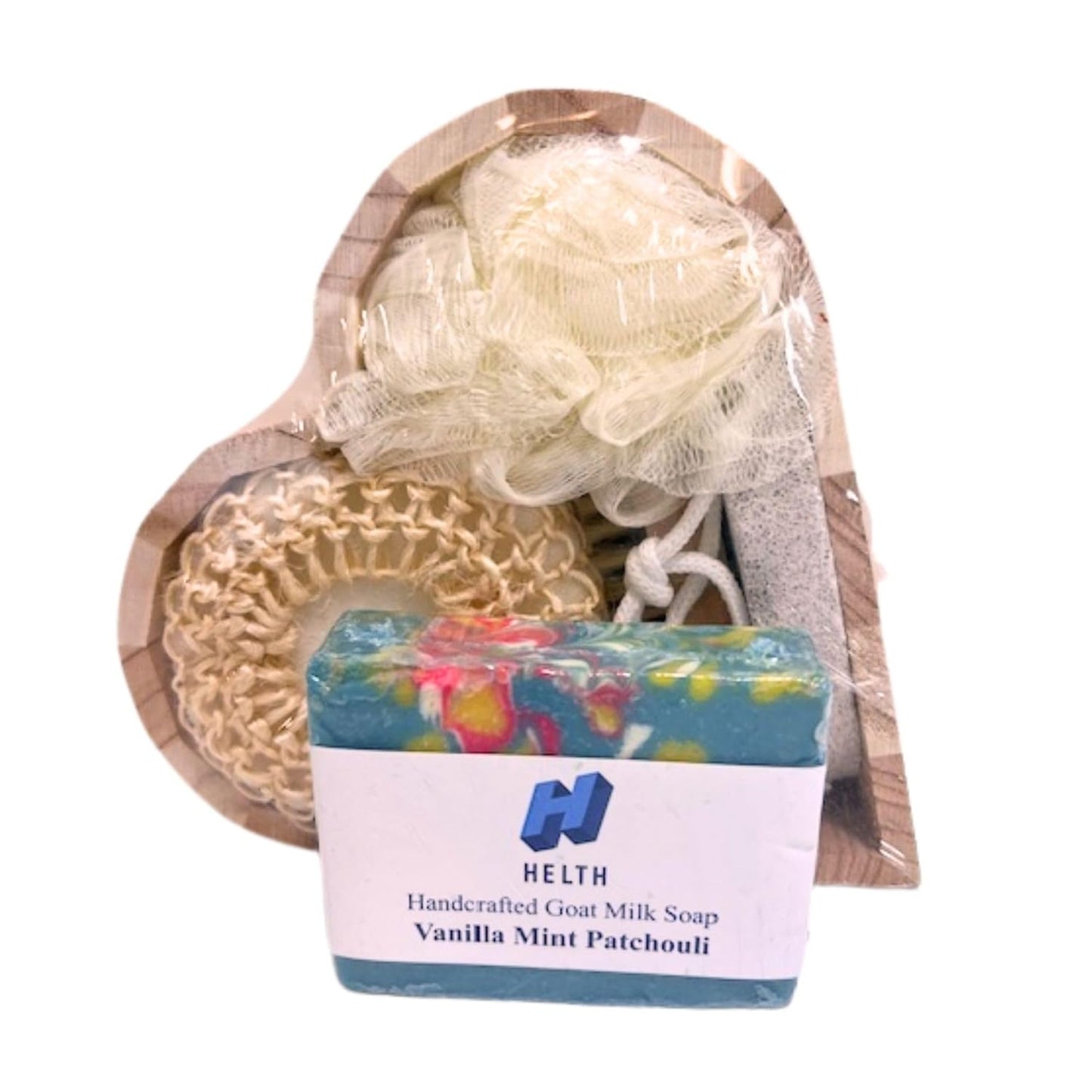 Spa Kit Birthday Box With Loofah Body Brush Vanilla Mint Patchouli Goat Milk Soap