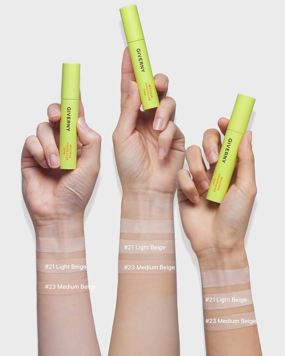 GIVERNY Milchak Cover Concealer - Makeup Blemish & Acne Concealer - For Freckles, Spots & Under Eye Circles - Lightweight and Non-Sticky Foundation Concealer, 0.3oz. (#21 Light beige)