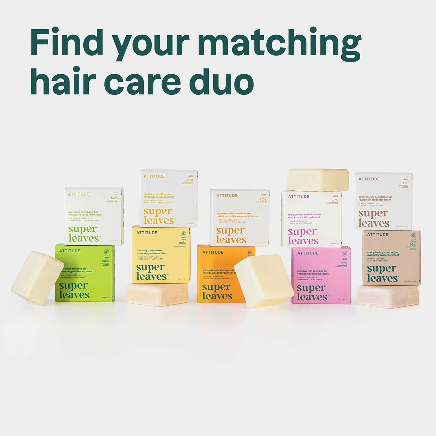 ATTITUDE Moisture Rich Shampoo Bar, Natural Origin, for Ultra Dry and Damaged Hair, Castor Oil & Pink Clay, EWG Verified & Clean ingredients, Vegan, Coconut & Wild Berries, 4 Oz