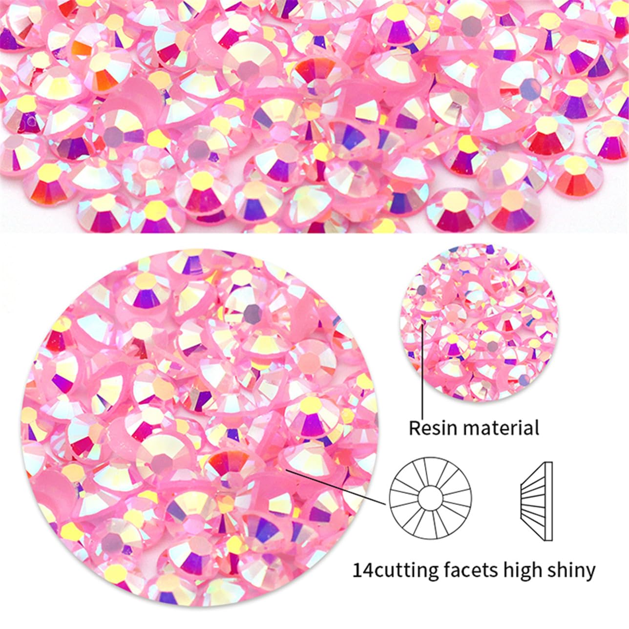 1440 Pcs SS20 5mm Flatback Rhinestones for Nails Art Crafts Glitter Round Shine Gems AB Crystals DIY Clothes Shoes （Sapphire AB）