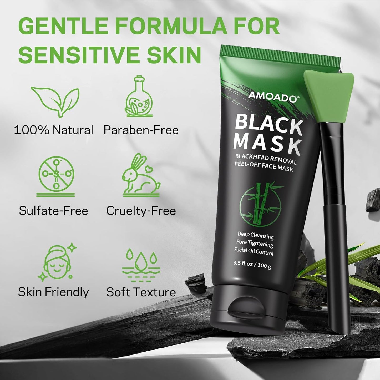 Blackhead Remover Mask, Charcoal Peel Off Mask Kit, (100g) Deep Pore Cleans,Oil Control, Blackheads Removal Peel Off Face Mask for Men & Women – Includes Brush,Extractor Tool