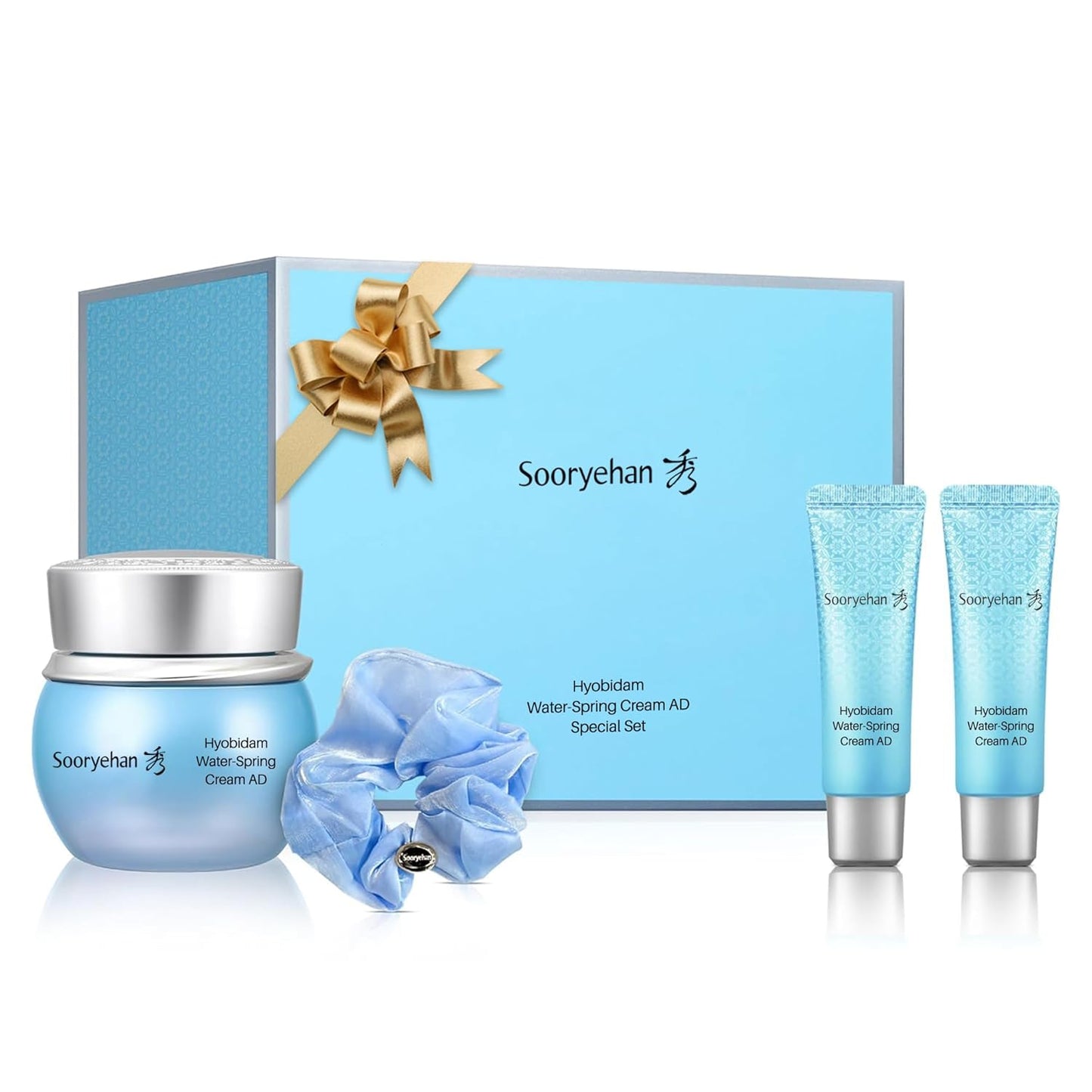 Sooryehan Water Spring Cream AD Amazon Set (4.2fl oz) - Korean Moisturizer Skincare for Deep Hydration Boost & Elasticity by LG Beauty. Fermented Ginseng, Hyaluronic Acid,