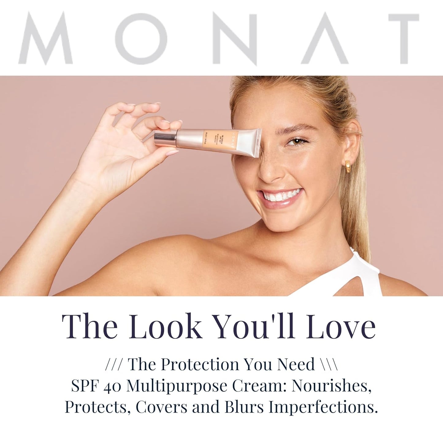 Monat BB Cream SPF 40 - Nude Broad-Spectrum Moisturizer, Lightweight Tinted Coverage, Fragrance-Free, 35ml/1.18 fl. oz.