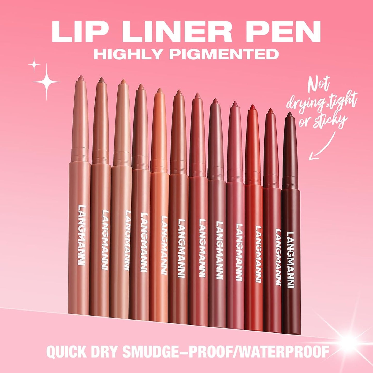 LANGMANNI 8Pcs Sculpting Matte Velvet Lip Liner Set,Smooth Creamy Texture,Waterproof And High Pigmented For Girls Daily Application Lip Makeup(5+6+7+8+9+10+11+12)