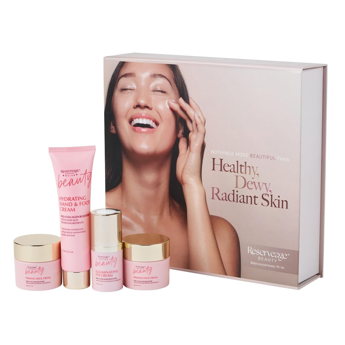 Reserveage Collagen Boosting Skincare Bundle - Includes Age-Defying Face Cream, Eye Cream, Hand & Foot Cream & Neck Cream for Women