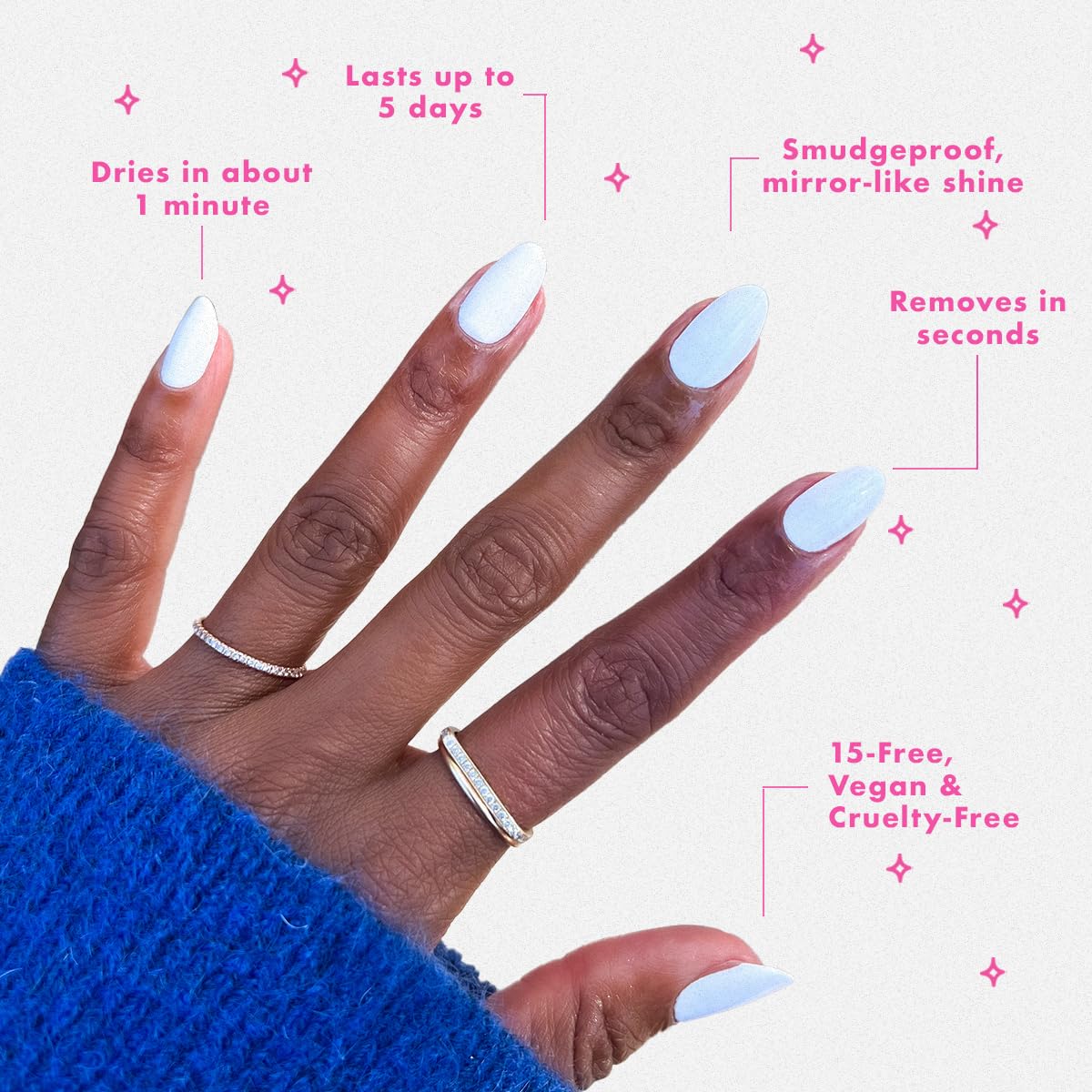 Olive & June Quick Dry Nail Polish | Instant, Fast-Drying, Smudgeproof Color | 15-free, Vegan, Cruelty-Free Formula | Lasts up to 5 Days | Salon-Quality Manicure, Pedicure at Home | Swan Opaque White