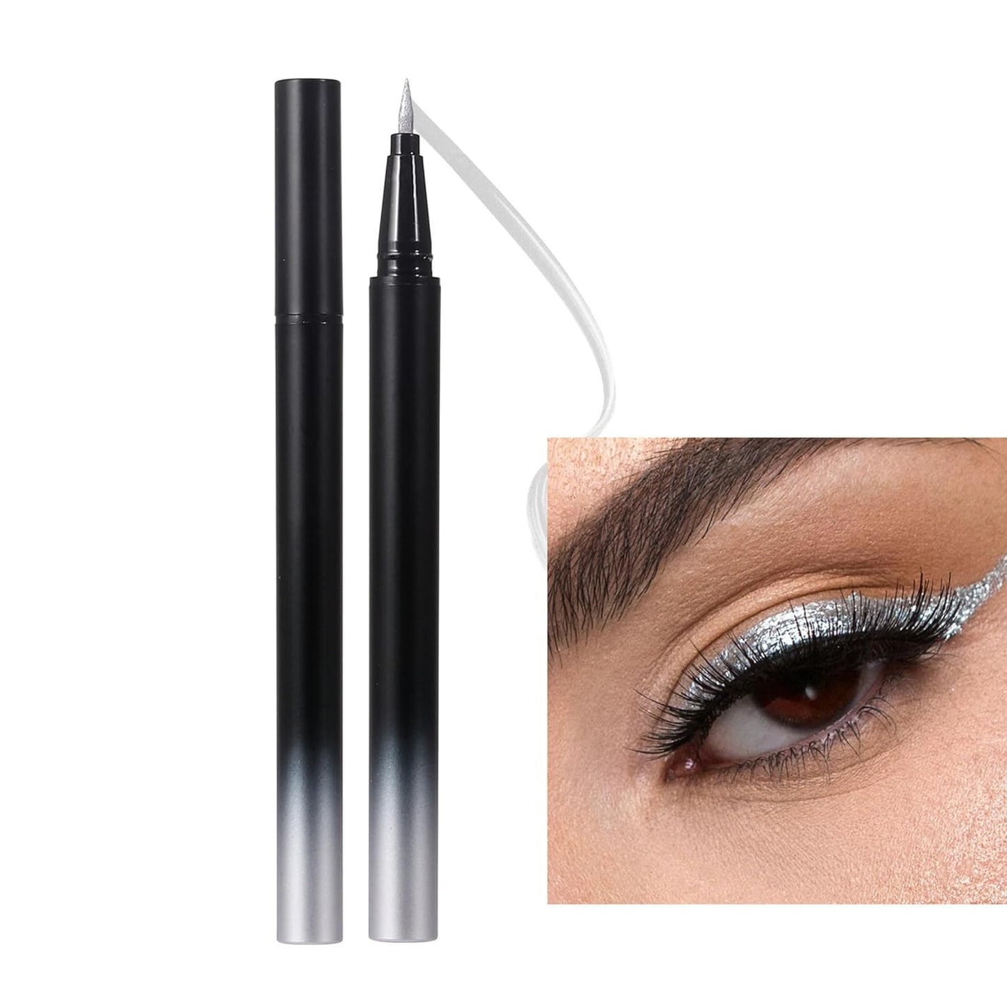 liquid eye liner pencil long lasting chrome ink liquid eyeliner high pigment colored eyeliner Silver