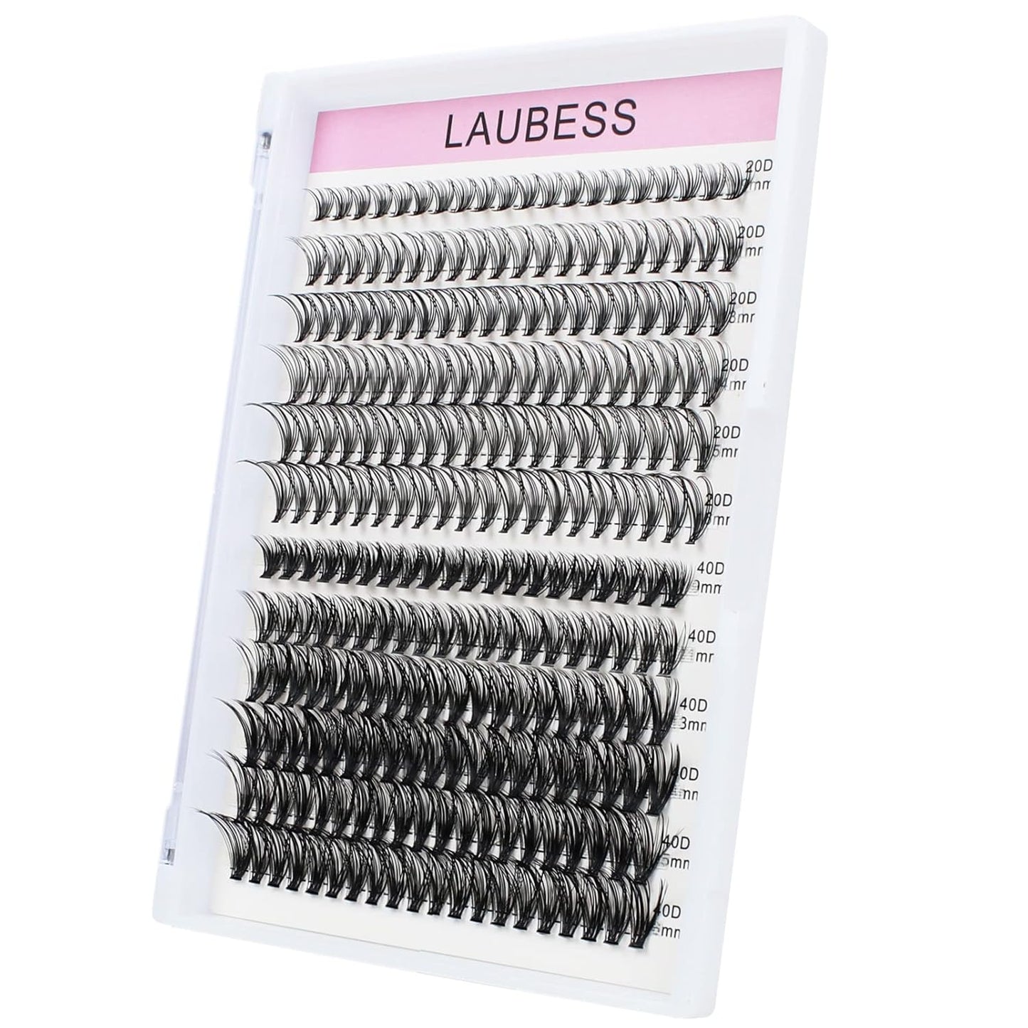 Lash Clusters LAUBESS Individual Lashes Waterproof Eyelash Clusters Mixed Tray Cluster Eyelash Extensions Soft Cluster Lashes for Beginners(20D/40D-0.07C-9-16)