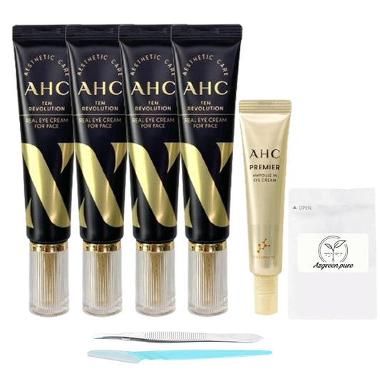 AHC TEN REVOLUTION Real Eye Cream for Face Season10 30mlx4ea + AHC Ampoule In Eye Cream 12m Season11, 2.36 Fl Oz, 1Pack