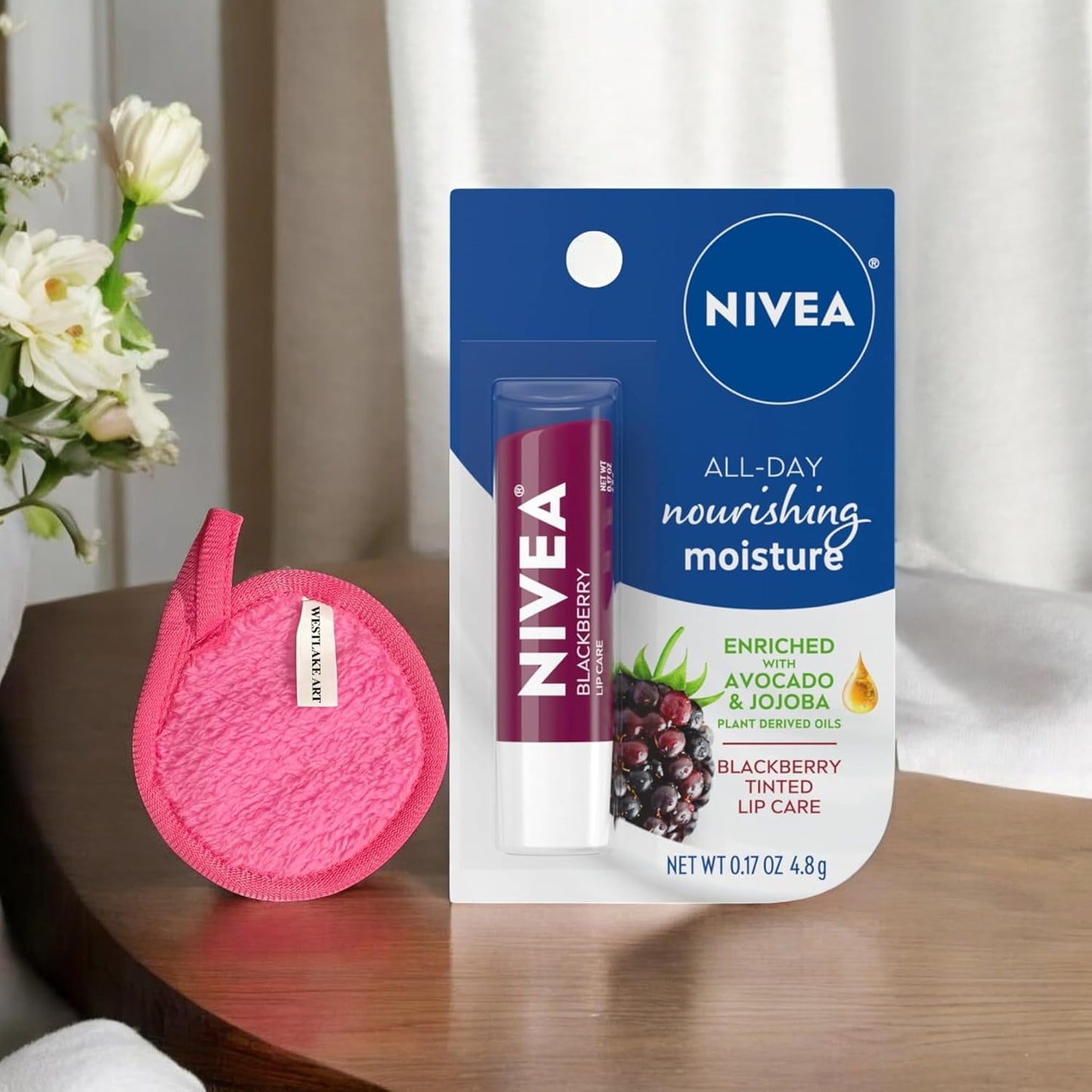 Lip Balm Hydrating, 0.17 Oz, Bundled with Westlake Art Makeup Cleansing Cloth, Enriched with Avocado & Jojoba for Soft, Smooth Lips, Hydrating Lip Balm, Blackberry Scent, Lip Balms & Moisturizers~ [P