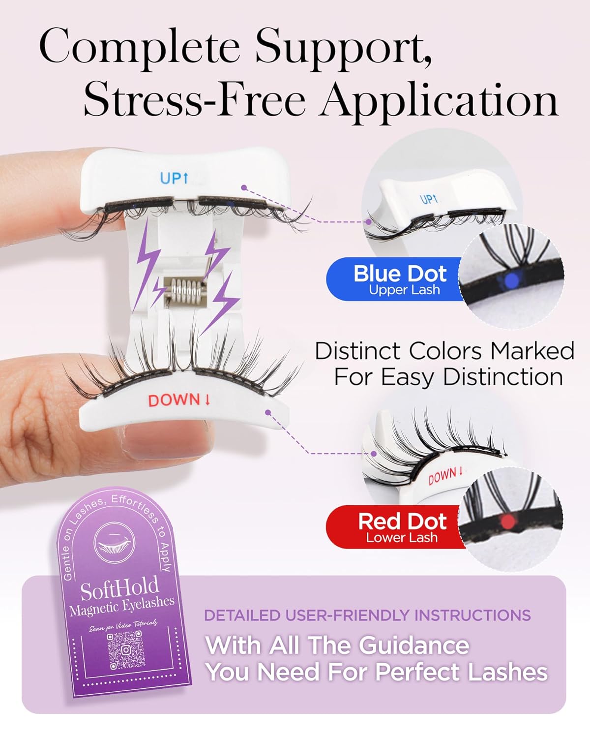 BEYELIAN Magnetic Eyelashes with Applicator Kit, Reusable Natural Look False Lashes, No Glue Needed Soft Magnetic Lashes for Eye Magnetic-102 (Lightweight & Comfortable)