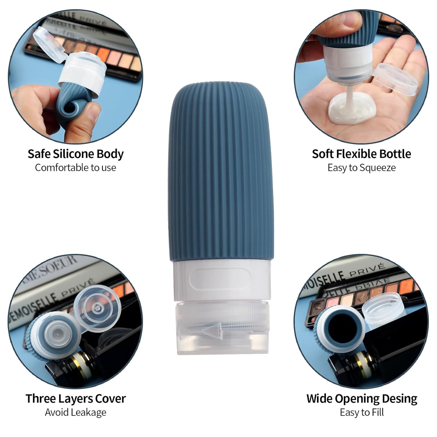 16 Pack Travel Bottles Set, TSA Approved Leak Proof Silicone Squeezable Containers for Toiletries, Refillable Travel Accessories for Conditioner, Shampoo, Lotion & Body Wash Accessories