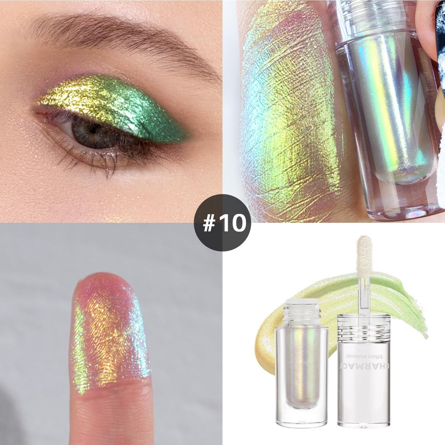 CHARMACY Liquid Duochrome Eyeshadow, Multi-Dimensional Eye Looks, Long Lasting Glitter Eye Shadow Sets Metallic Pigments, Quick Drying, Sparkling Shiny Eye Makeup for Beginners #10