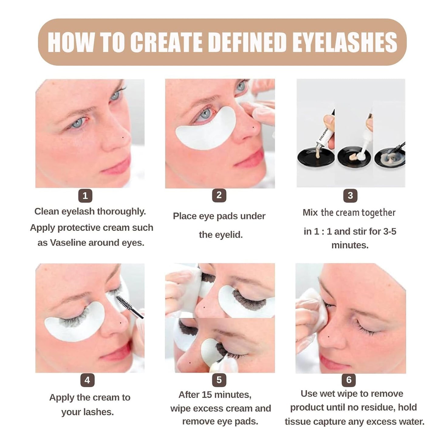 Lash Color Kit, Professional Natural Brown Eyebrow & Eyelash Color Kit Lasting for 6 Weeks, Waterproof & Safe Color for Salon Home Easy Use- Creates Natural Looking Brows Gift for Women Girl Mom Wife