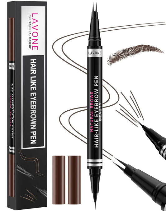Eyebrow Pencil, 2-in-1 Waterproof Eyebrow Pen, with 2 Tip Microblading Eyebrow Pencil and Ultra-Precise Brow Pencil, with Eyebrow Brush, Eyebrow Pencils for Women,Natural Hair-Like Brows-Medium Brown