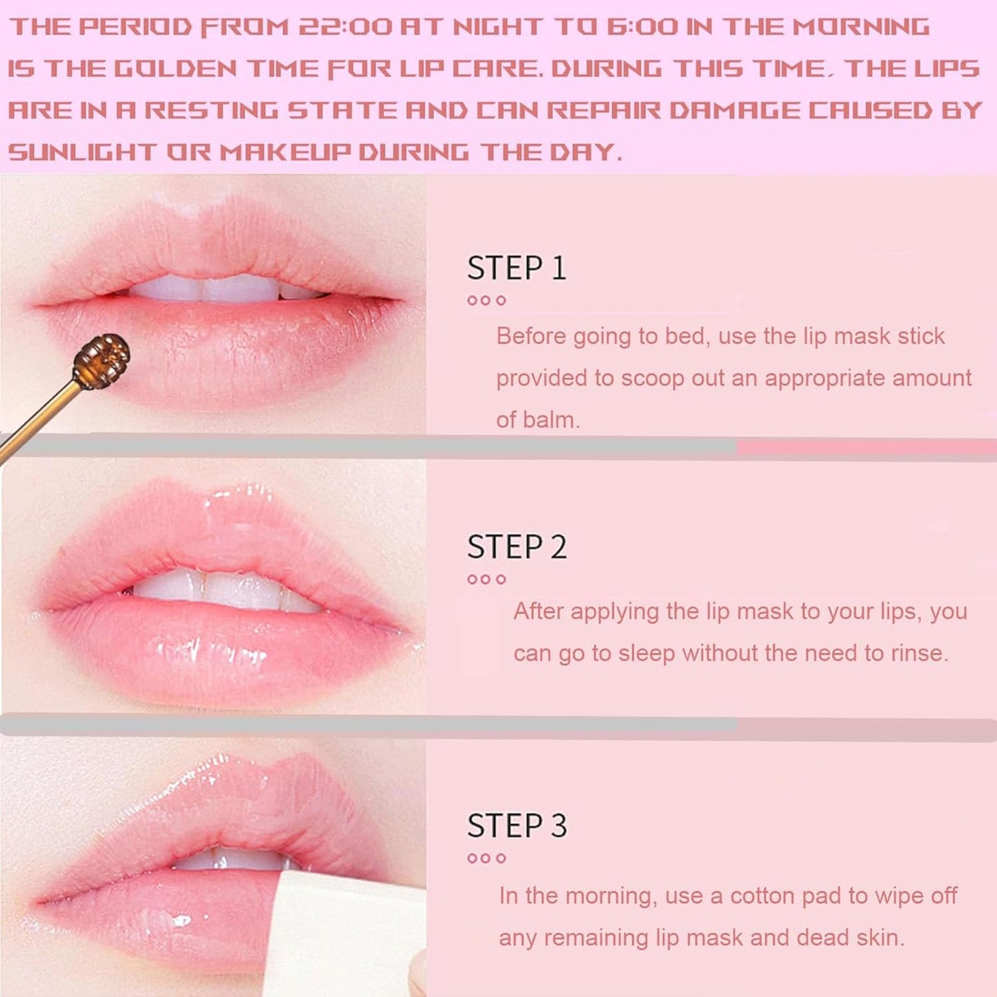 4 PCS Bee Lip Balm Honey Pot, Honey Strawberry Cherry Coconut Sleeping Lip Mask Overnight with Sticks, Exfoliating Prevention Dry and Crack Lip Scrubs