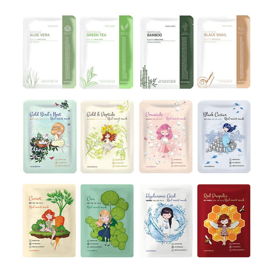 Veraclara] Facial Mask Sheet | Korean Skincare | Lighten, Moisturize, Firming Skin | Diminish Dark Spot & Circles (16REALCOMBO)