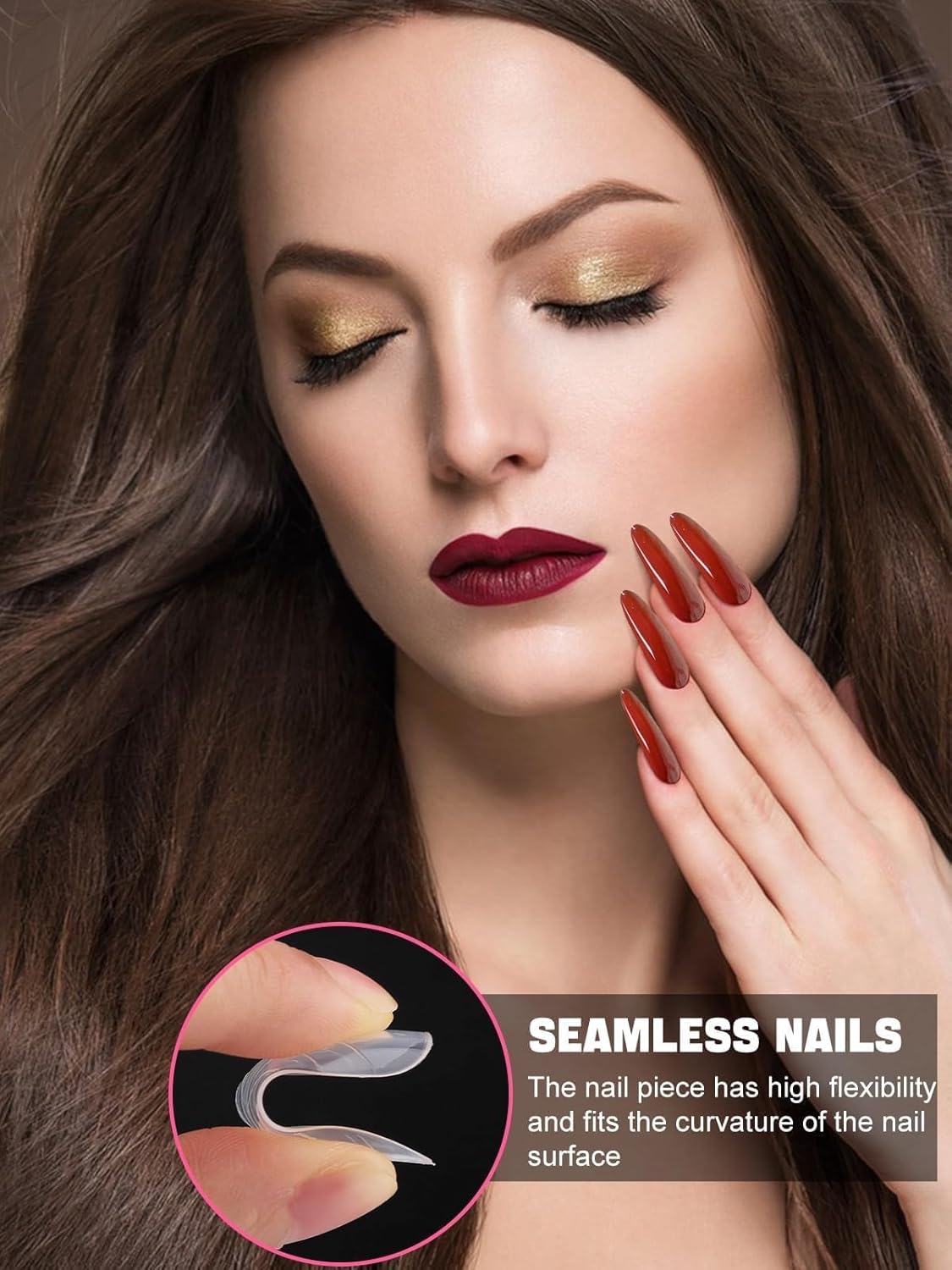 EBANKU Dual Forms for Poly Nail Gel 120CS Ballerina Dual Nail Forms Molds Acrylic Nail Tips Full Cover 12 Sizes for Builder Nail Gel Manicure Nail Art Design Salon DIY at Home