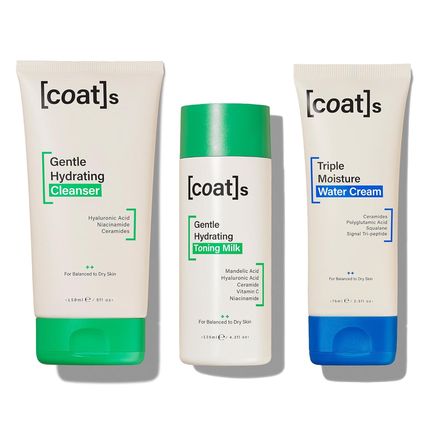 Coats Skinsentials Bundle – Cleanser 5 oz, Toner 4.2 oz & Moisturizer 2.5 oz – 3-Step Regimen Prevents Breakouts and Protects Skin Barrier with Ceramides, For Women and Men