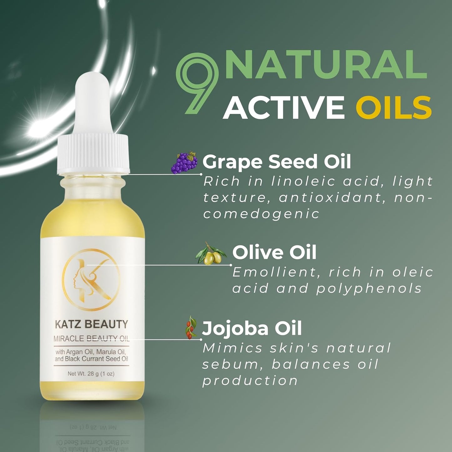 Katz Beauty Miracle Beauty Oil - Hydrating Face Oil with Jojoba, Argan & Marula Oil for Anti-Aging Glow, Non-Comedogenic (Pack of 6)